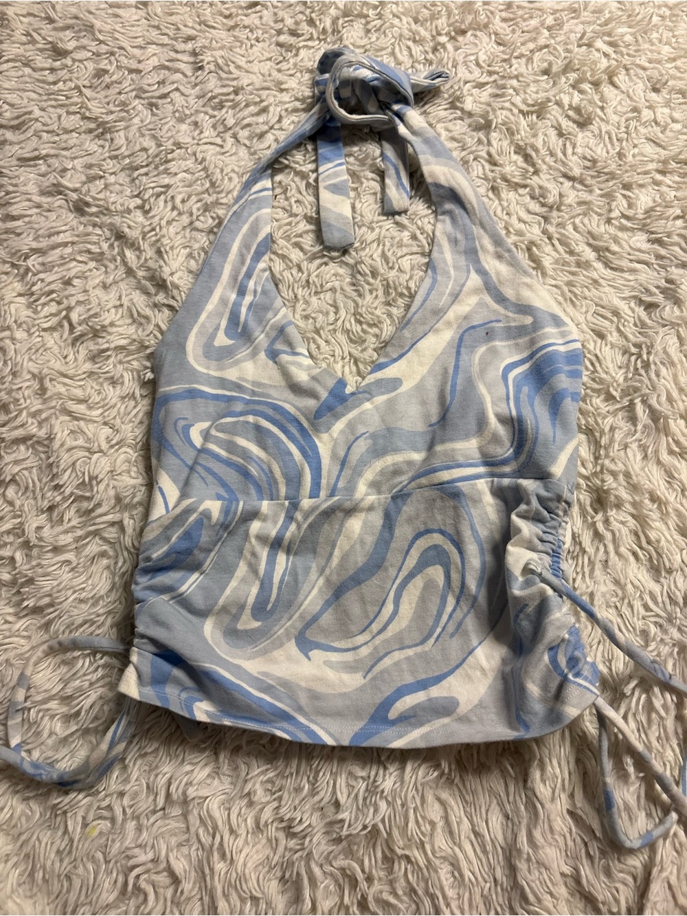 Hollister Blue Marble Halter Tank Top